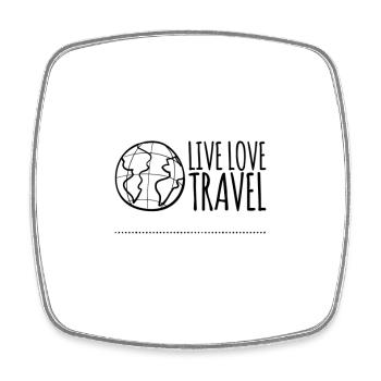 Voyage d’amour vivant – Typographie des globe-trotters - Magnet carré - blanc - Devant