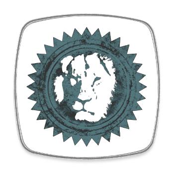 Lion's Head Reggae Design - Square fridge magnet - white - Front