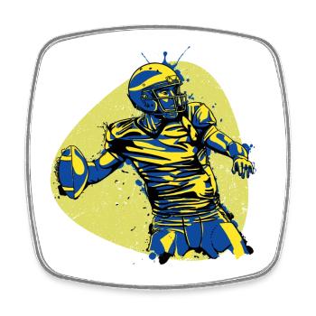American Football Held Quarterback Sieger Vintage - Viereckiger Kühlschrankmagnet - Weiß - Vorne