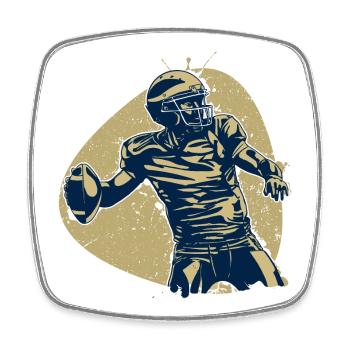 Quarterback Hero American Football Champion Retro - Square fridge magnet - white - Front