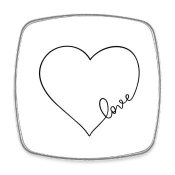 Love minimaliste - Magnet carré - blanc - Devant