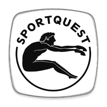 Sportquest Logo schwarz - Viereckiger Kühlschrankmagnet - Weiß - Vorne