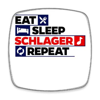 Schlager Repeat Repeat Schlagerfan music - Square fridge magnet - white - Front
