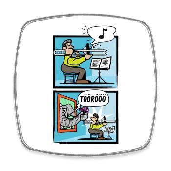 Schlager Cartoon Schlagermusik Lustig Volksmusik - Viereckiger Kühlschrankmagnet - Weiß - Vorne