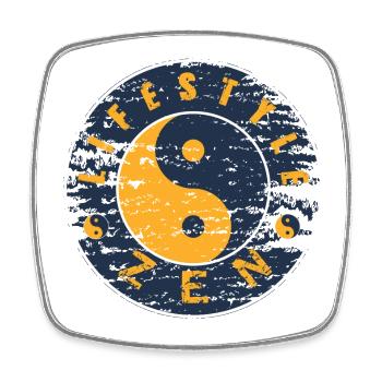 Yin Yang Zen Vintage Circle - Square fridge magnet - white - Front