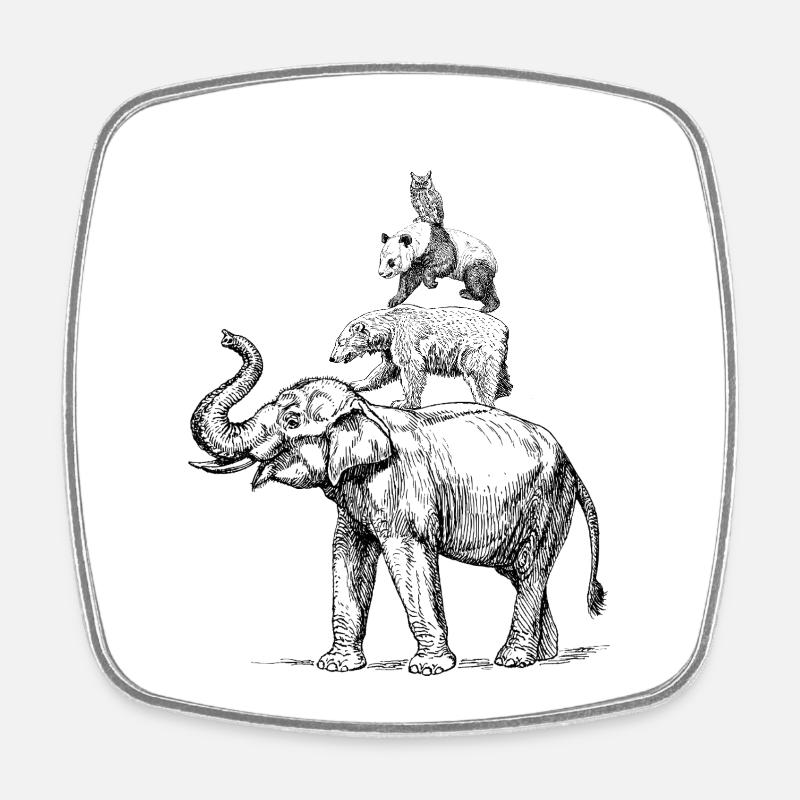 Town Musicians - Square fridge magnet - white