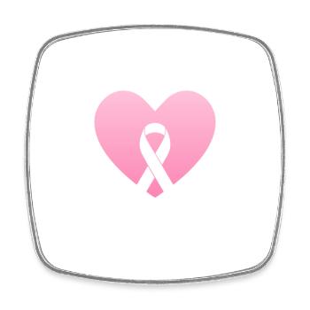 Coeur rose avec arc de conscience - Magnet carré - blanc - Devant