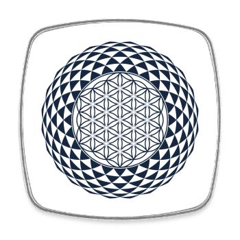 Torus, Géométrie Sacrée - Magnet carré - blanc - Devant