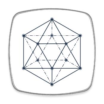 Blue Abstract Geometric Design - Square fridge magnet - white - Front