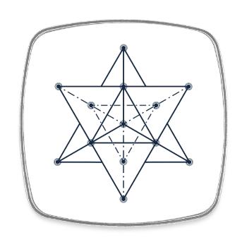 Abstract Stellar Geometric Design - Square fridge magnet - white - Front
