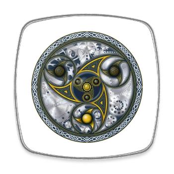 Consciousness Travel Machine, Sacred Geometry - Square fridge magnet - white - Front