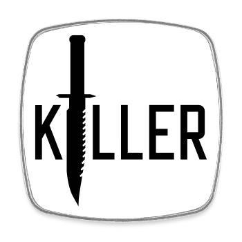Killer - Square fridge magnet - white - Front