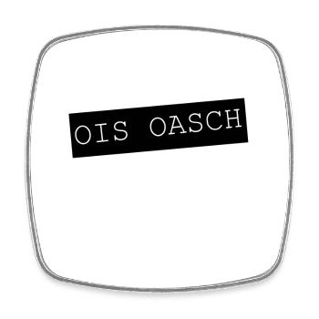 OIS OASCH Typografischer Kontrast - Viereckiger Kühlschrankmagnet - Weiß - Vorne