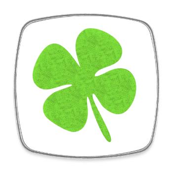 Cloverleaf - Square fridge magnet - white - Front