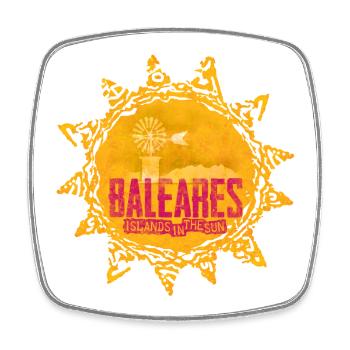 Îles Baléares Motifs de l’île du Soleil - Magnet carré - blanc - Devant