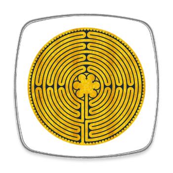 Chartres Maze - Square fridge magnet - white - Front