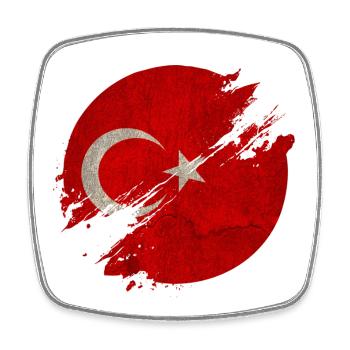 Türkei Kreis / Flagge Geschenk Nationalflagge - Viereckiger Kühlschrankmagnet - Weiß - Vorne