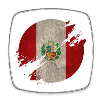 Peru Circle / Flag Gift National Flag - Square fridge magnet - white - Front
