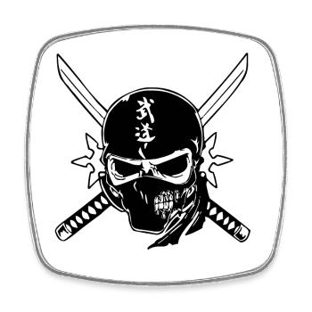 ninja skull - Viereckiger Kühlschrankmagnet - Weiß - Vorne