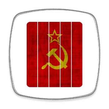UDSSR Balken Vintage Design / Geschenk Kommunismus - Viereckiger Kühlschrankmagnet - Weiß - Vorne