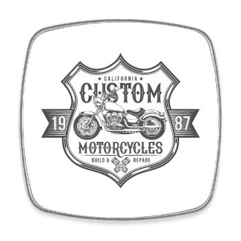 Custom Motorcycles America Motorcycle Retro Gift - Square fridge magnet - white - Front