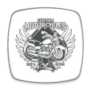 Custom Motorcycles America Motorcycle Retro Gift - Square fridge magnet - white - Front