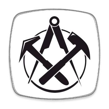 Roofers Guild - Square fridge magnet - white - Front