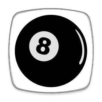 Billard Kugel schwarze 8 Ball Geschenk Pool - Viereckiger Kühlschrankmagnet - Weiß - Vorne