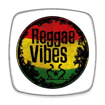 Reggae Vibes Rasta Design - Magnet carré - blanc - Devant