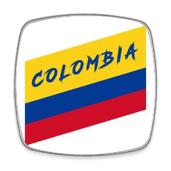 Kolumbien Nationalflagge / Geschenk Flagge Bogota - Viereckiger Kühlschrankmagnet - Weiß - Vorne