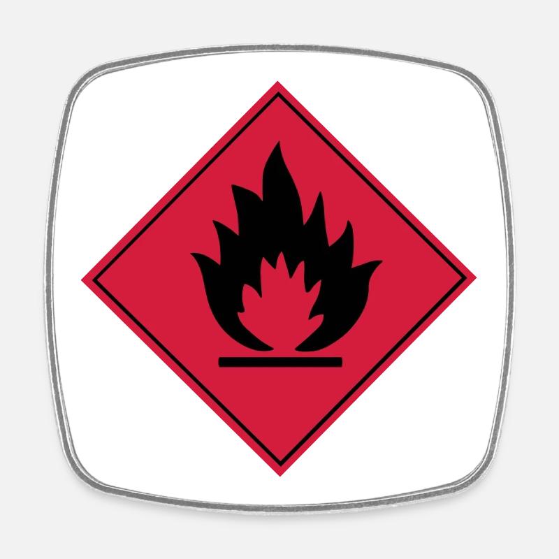 Flammable - Square fridge magnet - white