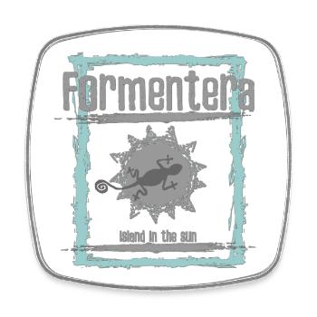 Formentera Sun Island Design - Magnet carré - blanc - Devant