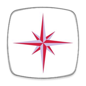 Compass - Square fridge magnet - white - Front