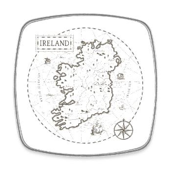 Vintage Karte Irland - Viereckiger Kühlschrankmagnet - Weiß - Vorne
