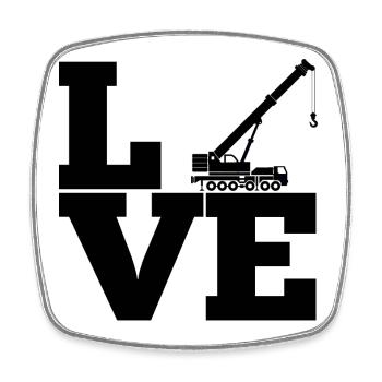 Crane Construction Crane Construction Machine Vehicle Work Gift - Square fridge magnet - white - Front