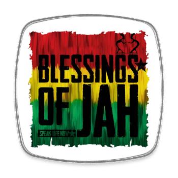 Bénédiction des JAH aux couleurs du reggae - Magnet carré - blanc - Devant
