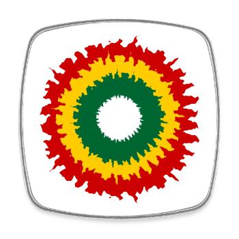 Motif rasta vibrant avec effet feu - Magnet carré - blanc - Devant