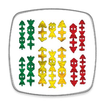Indigene Tribal Muster Motifs  Reggae - Viereckiger Kühlschrankmagnet - Weiß - Vorne