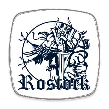 Rostock - Square fridge magnet - white - Front