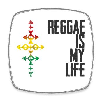 Reggae is my life - Viereckiger Kühlschrankmagnet - Weiß - Vorne