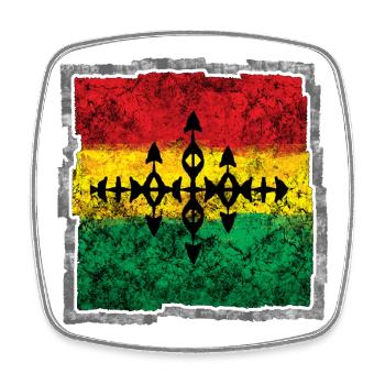 Abstract Reggae Coloring Cross - Square fridge magnet - white - Front