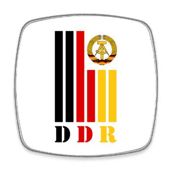 Barres de DDR avec des couleurs nationales / cadeau ostalgie - Magnet carré - blanc - Devant
