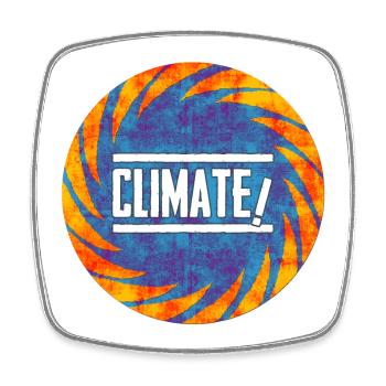 Climate Change Protest Design - Square fridge magnet - white - Front