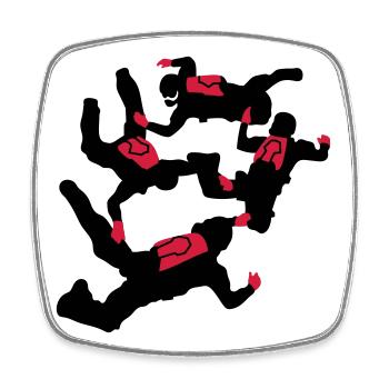 skydive - Square fridge magnet - white - Front