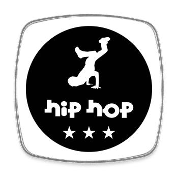 Hip Hop - Viereckiger Kühlschrankmagnet - Weiß - Vorne