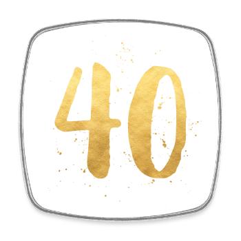 40 gold runder Geburtstag vierzig - Viereckiger Kühlschrankmagnet - Weiß - Vorne