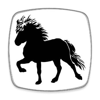 Cheval islandais mignon Tölt 5, islandais, poney islandais - Magnet carré - blanc - Devant