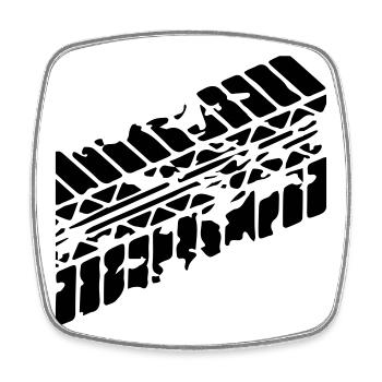Tyre footprint - Square fridge magnet - white - Front