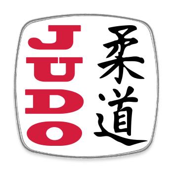 Judo - Magnet carré - blanc - Devant