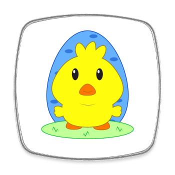 Chicks, Easter, animals for children, sweet chicks - Square fridge magnet - white - Front